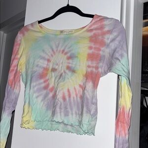 Tie-Dye Long Sleeve Crop Top